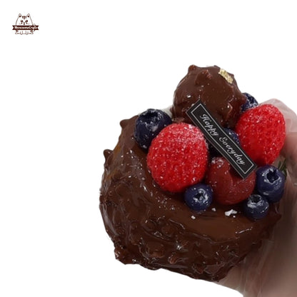 Chocolate Berry Cake Dessert Food Handmade Squishy Fidget Toy