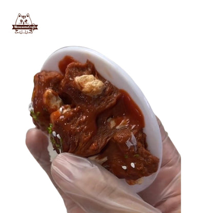 Roasted Ribs Rice Plate Food Handmade Squishy Fidget Toy