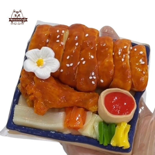 Teriyaki Chicken With Vegetables Food Handmade Squishy Fidget Toy