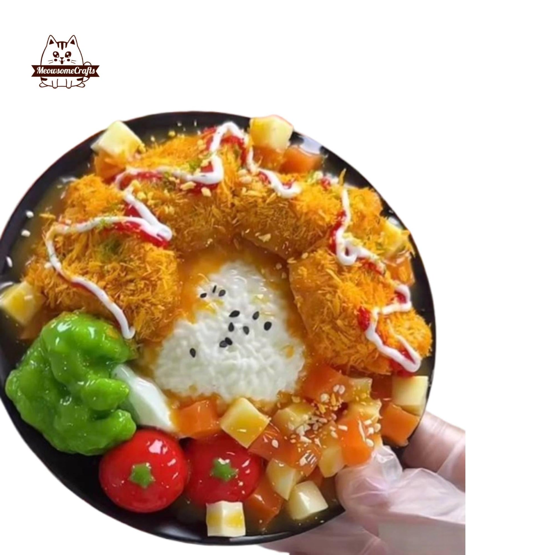 Realistic Curry Chicken Rice Food Handmade Squishy Fidget Toy