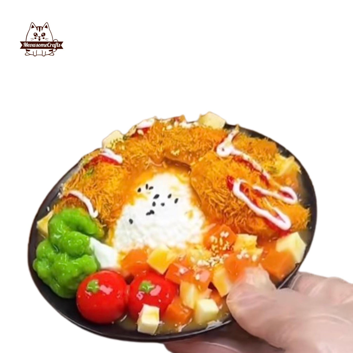 Realistic Curry Chicken Rice Food Handmade Squishy Fidget Toy