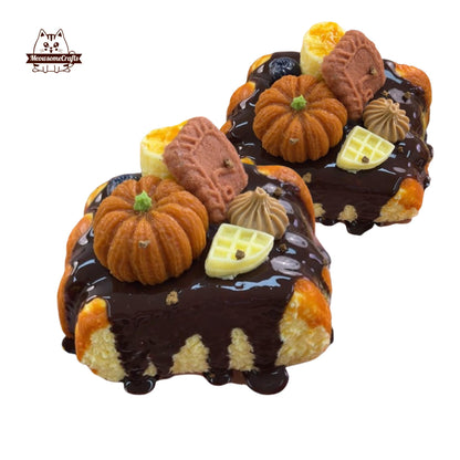 Pumpkin Chocolate Pastry Bread Dessert Food Handmade Squishy Fidget Toy