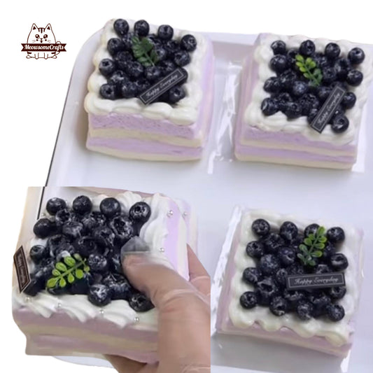 Soft Big Blueberry Cake Dessert Food Handmade Squishy Fidget Toy
