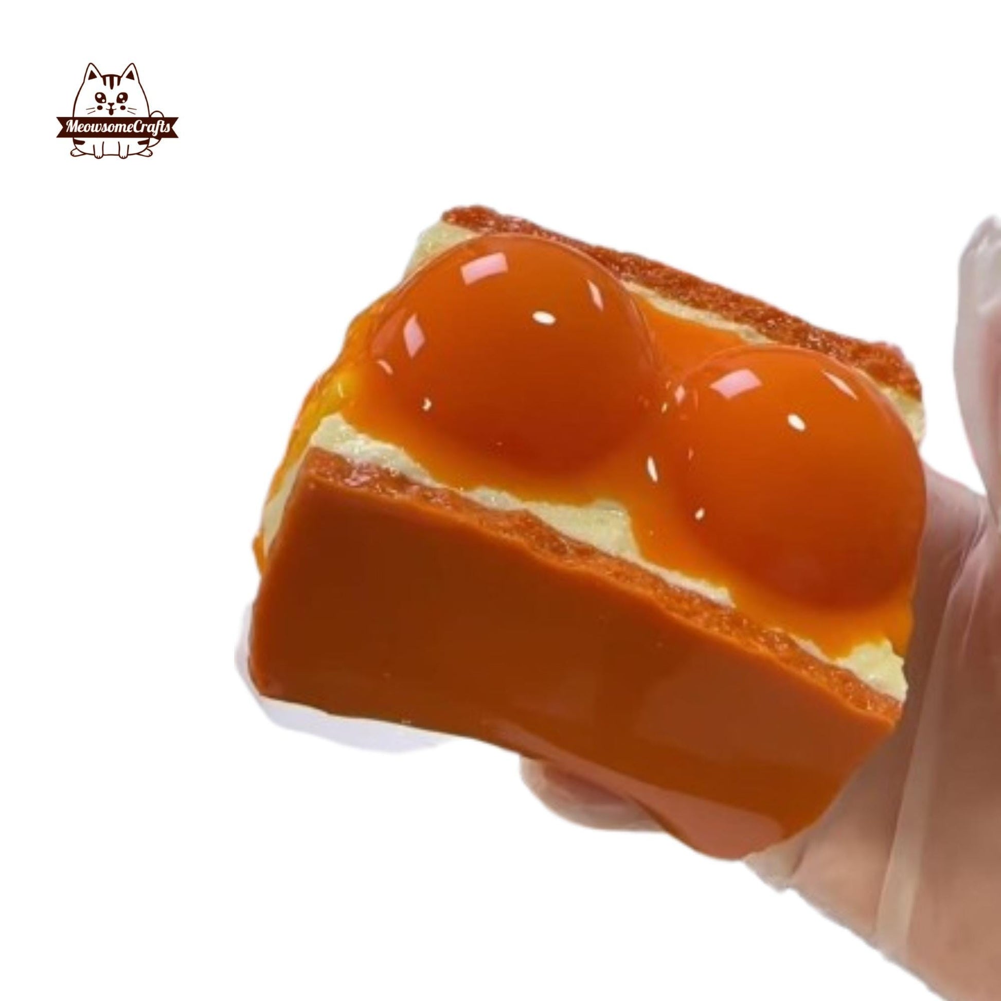 Slow Rising Realistic Egg Jumbo Bread Toast Food Handmade Squishy Fidget Toy