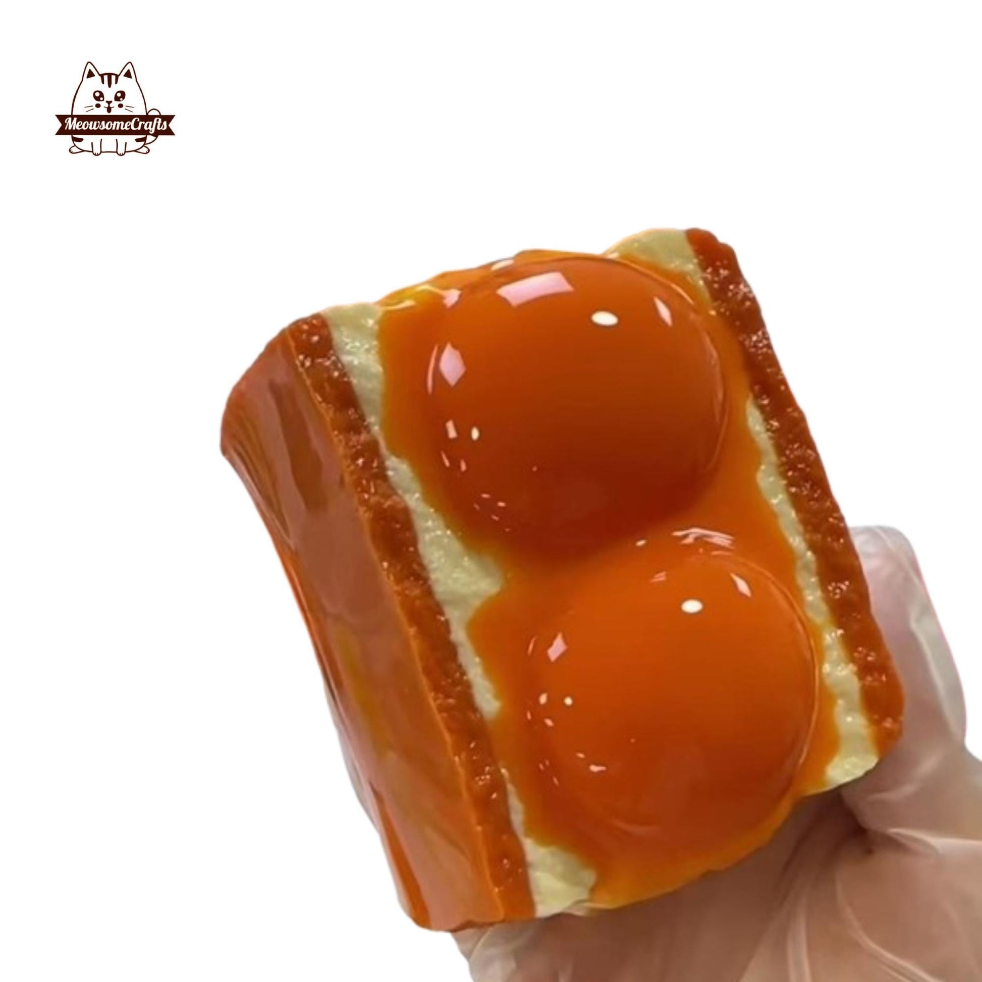 Slow Rising Realistic Egg Jumbo Bread Toast Food Handmade Squishy Fidget Toy