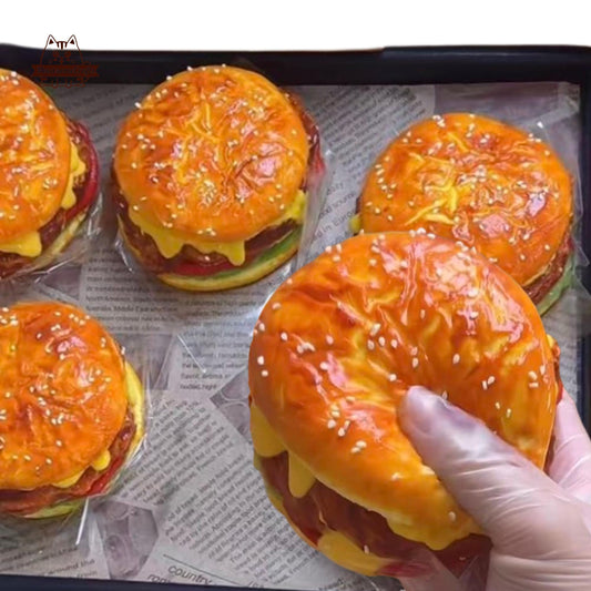 Realistic Cheese Burger Food Handmade Squishy Fidget Toy