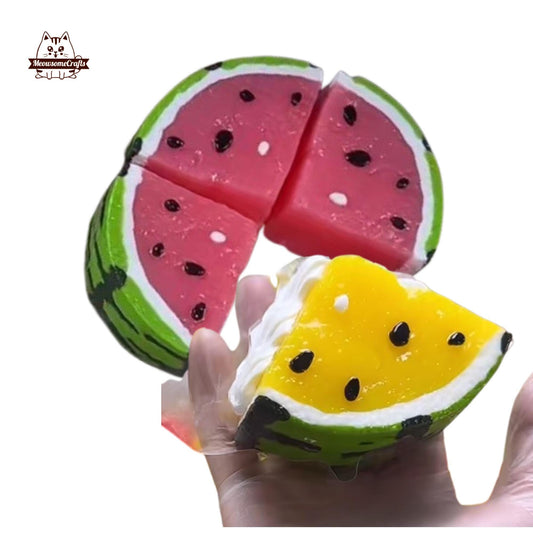Kawaii Watermelon Slice Food Handmade Squishy Fidget Toy