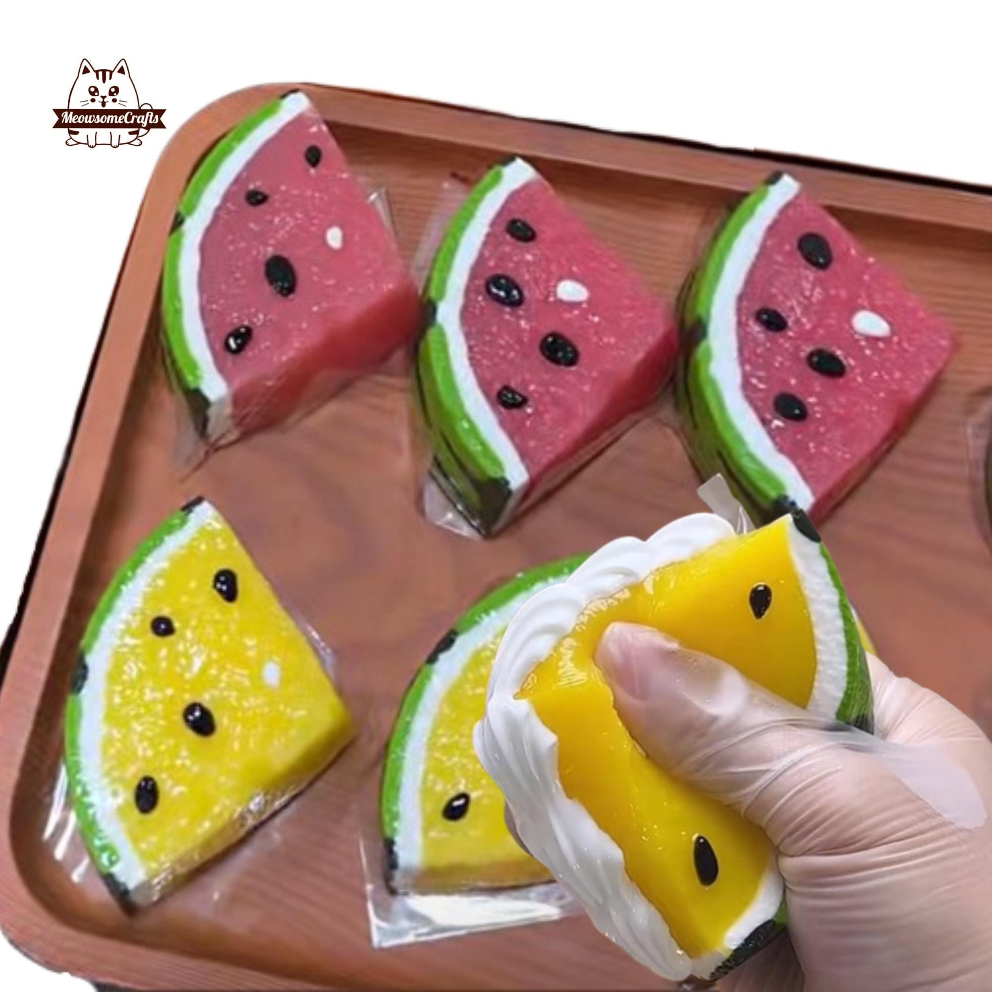 Kawaii Watermelon Slice Food Handmade Squishy Fidget Toy