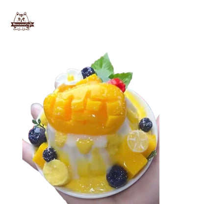 Kawaii Mango Pudding Dessert Food Handmade Squishy Fidget Toy