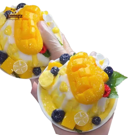 Kawaii Mango Pudding Dessert Food Handmade Squishy Fidget Toy