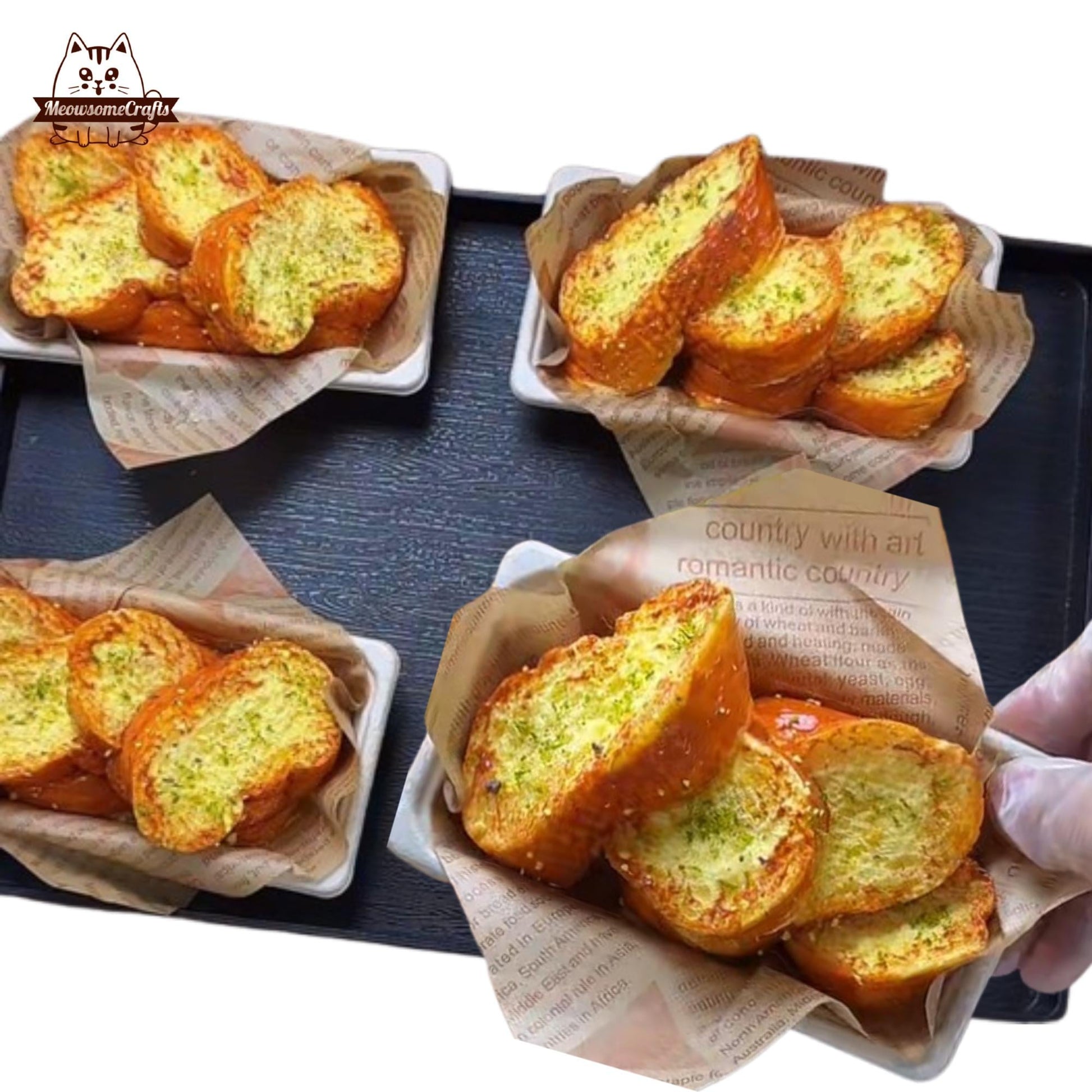 Realistic Garlic Bread Food Handmade Squishy Fidget Toy