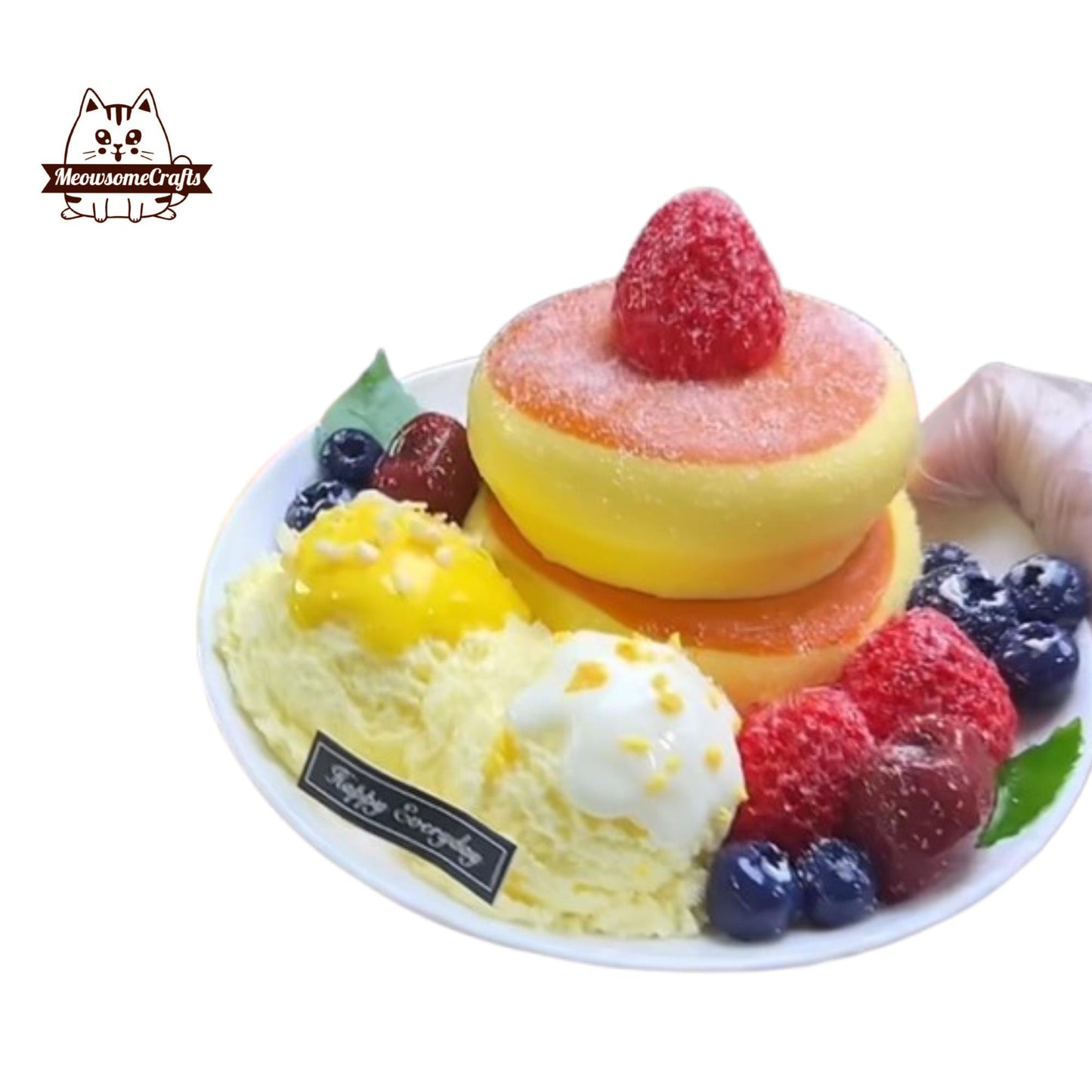 Soufflé Pancake Dessert Plate Food Handmade Squishy Fidget Toy