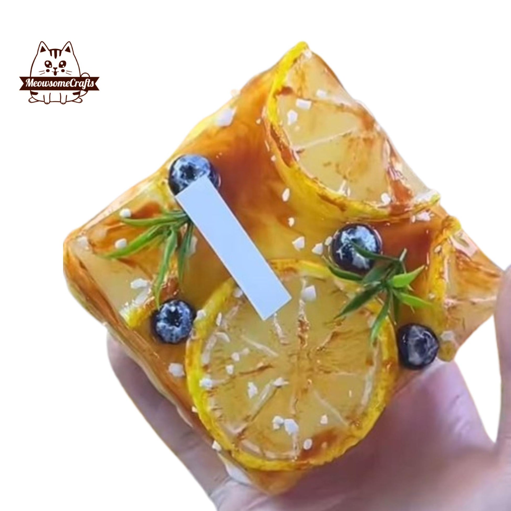 Lemon Blueberry Puff Pastry Food Taba Squishy Stress Relief Sensory Fidget Toy