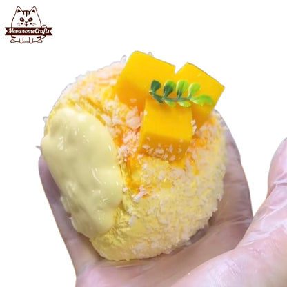 Mango Cream Puff Food Taba Squishy Stress Relief Sensory Office Desk Toy