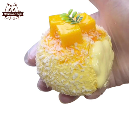 Mango Cream Puff Food Taba Squishy Stress Relief Sensory Office Desk Toy