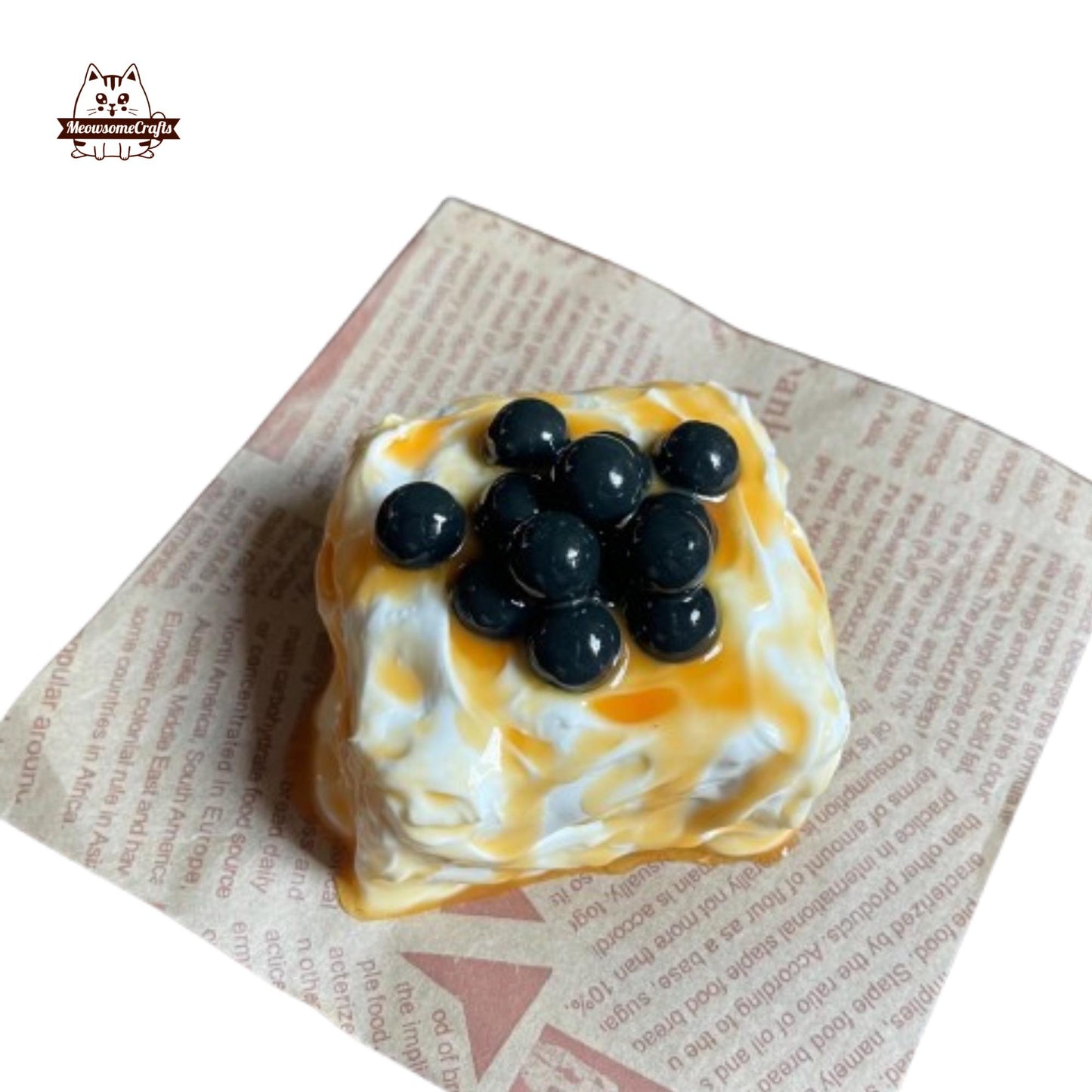 Brown Sugar Boba Milk Cake Food Taba Squishy Stress Relief Sensory Stress Relief Toy