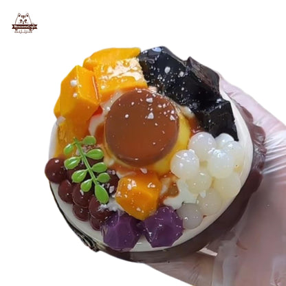 Jelly Dessert Bowl Caramel Pudding Topper Food Handmade Squishy Fidget Toy