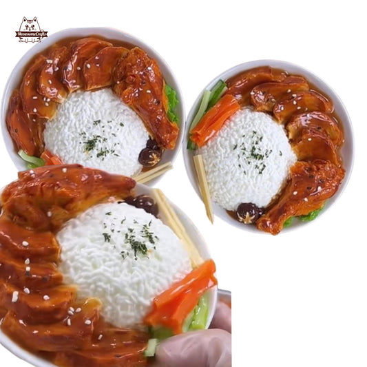 Realistic Braised Chicken Drumstick With Rice Food Handmade Squishy Fidget Toy