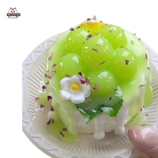 Slow Rising Green Grape Cake Dessert Food Handmade Squishy Fidget Toy