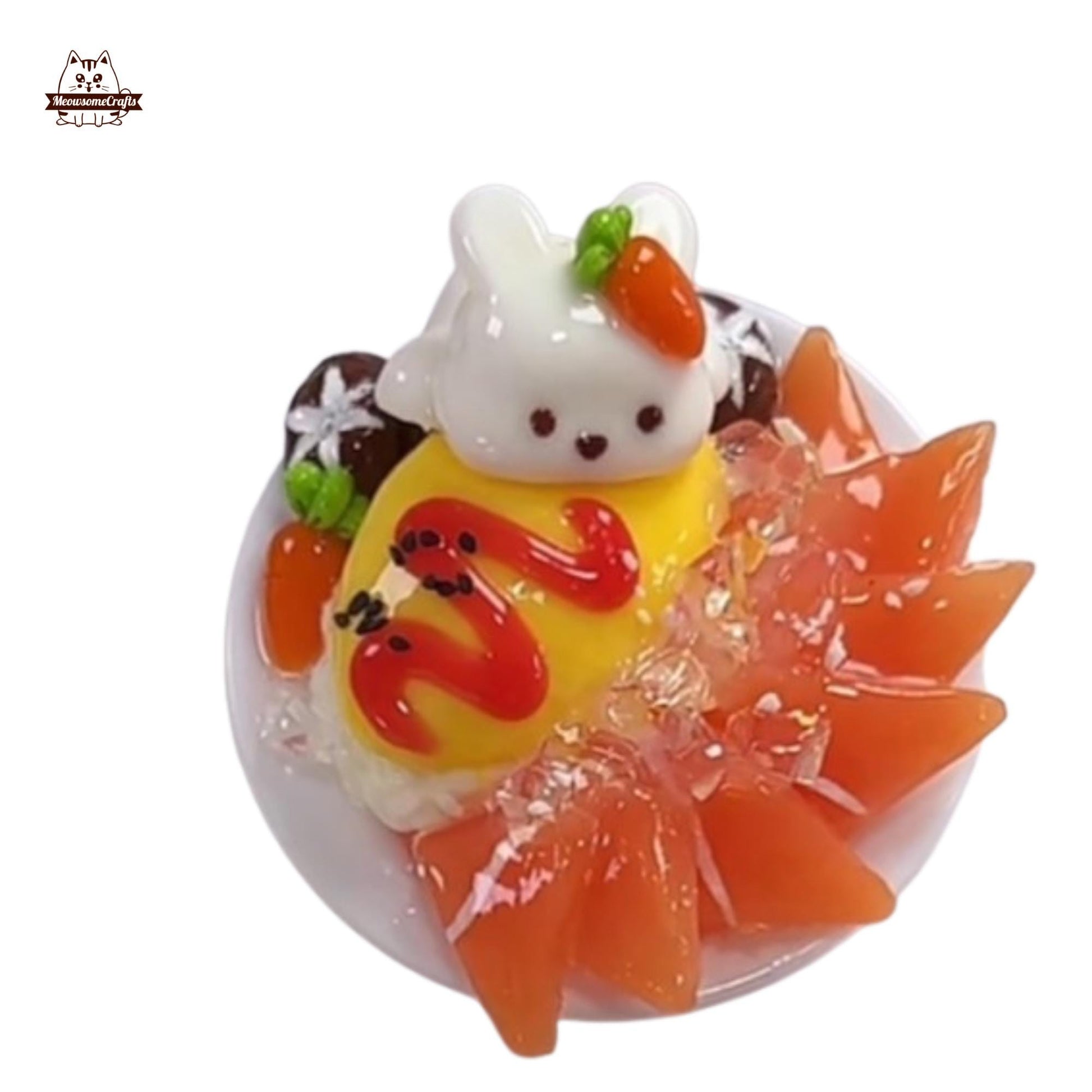 Kawaii Salmon Sashimi Bunny On Top Food Handmade Squishy Fidget Toy