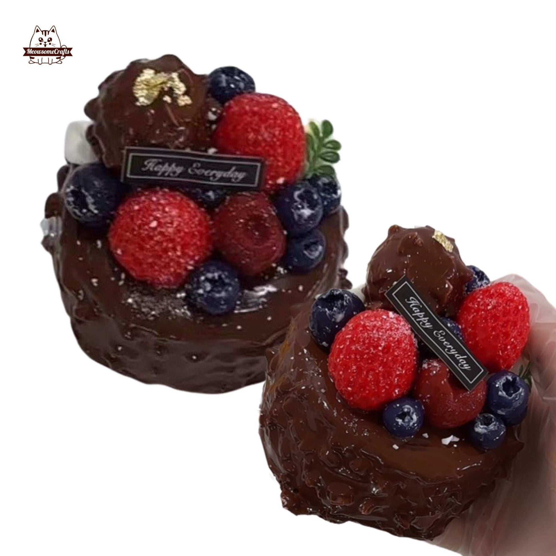 Chocolate Berry Cake Dessert Food Handmade Squishy Fidget Toy