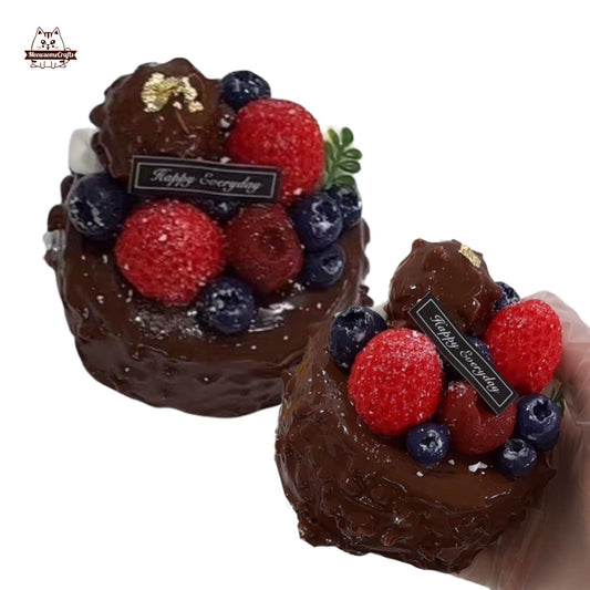 Chocolate Berry Cake Dessert Food Handmade Squishy Fidget Toy