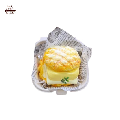 Butter Bread Sandwich Food Handmade Squishy Fidget Toy - Yellow