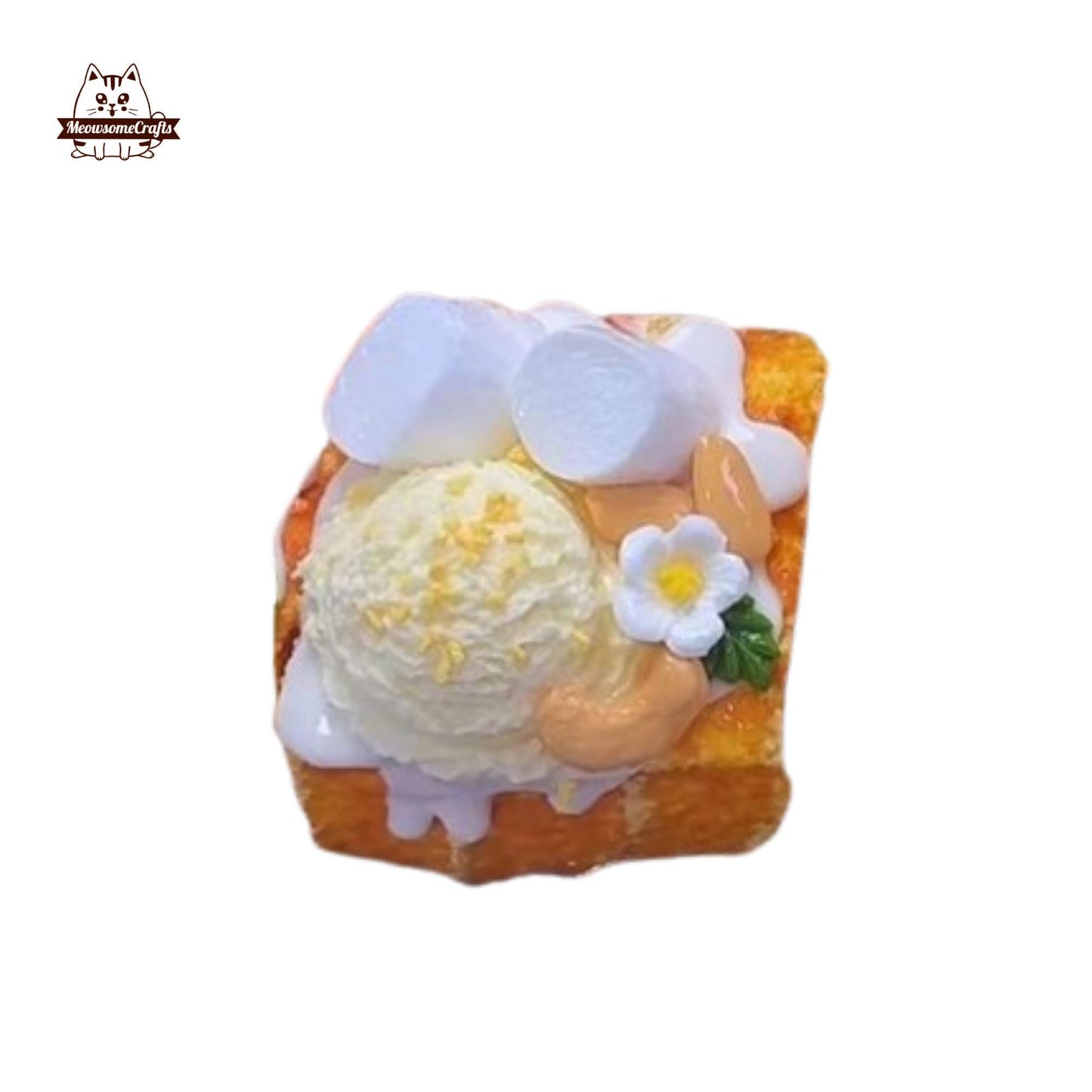 Cotton Candy Ice Cream Scroop Toast Food Taba Squishy Squeezable Stress Relief Sensory Fidget Toy