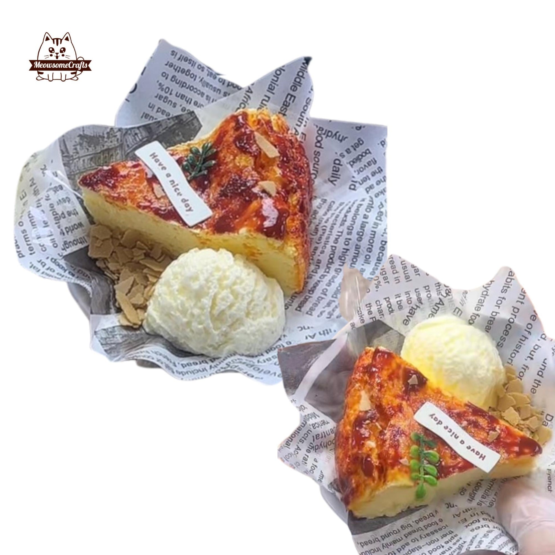 Basque Burnt Cheesecake Food Taba Squishy Squeezable Stress Relief Sensory Fidget Toy