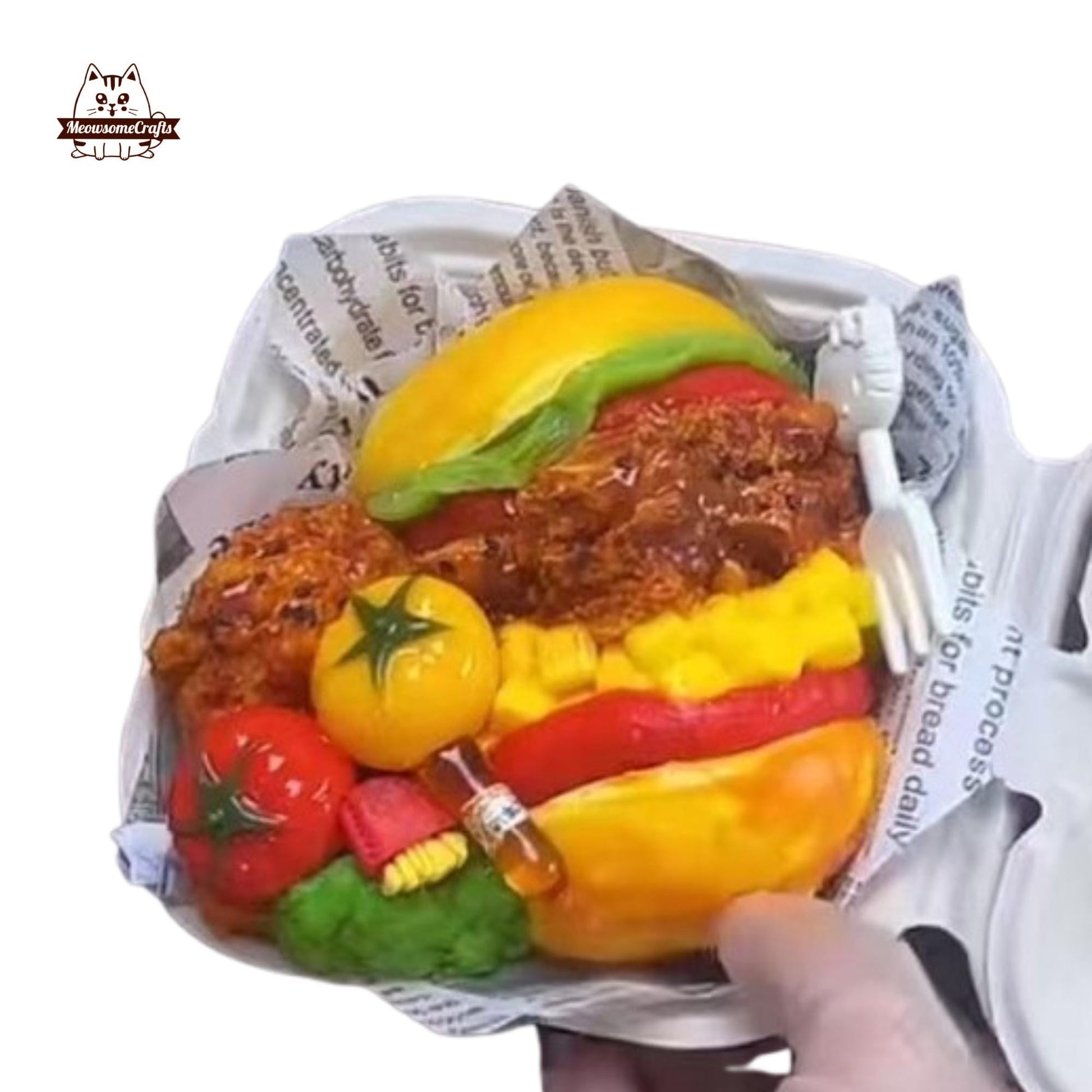 Fried Chicken Burger Food Slow Rising Taba Squishy Squeezable Stress Relief Sensory Fidget Toy