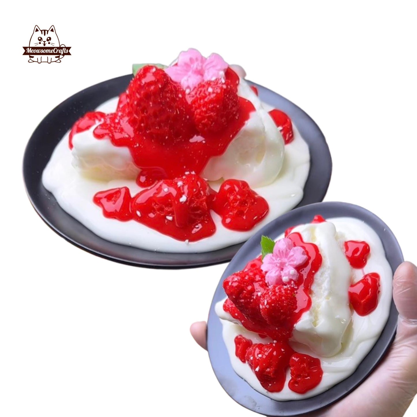 Strawberry Basque Burnt Cheesecake Food Slow Rising Taba Squishy Squeezable Stress Relief Sensory Fidget Toy