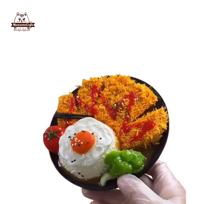 Fried Chicken Cutlet Egg Rice Food Slow Rising Taba Squishy Squeezable Stress Relief Desk Toy decoration