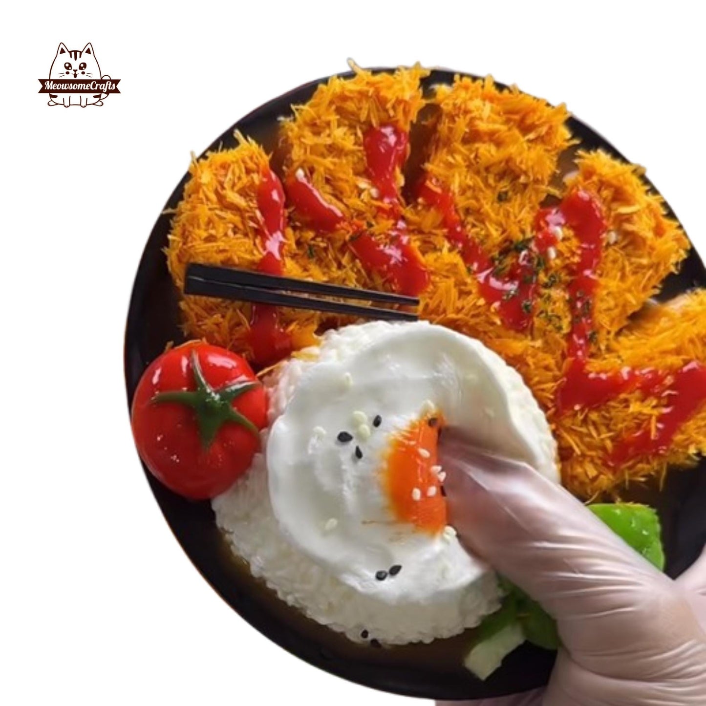 Fried Chicken Cutlet Egg Rice Food Slow Rising Taba Squishy Squeezable Stress Relief Desk Toy decoration