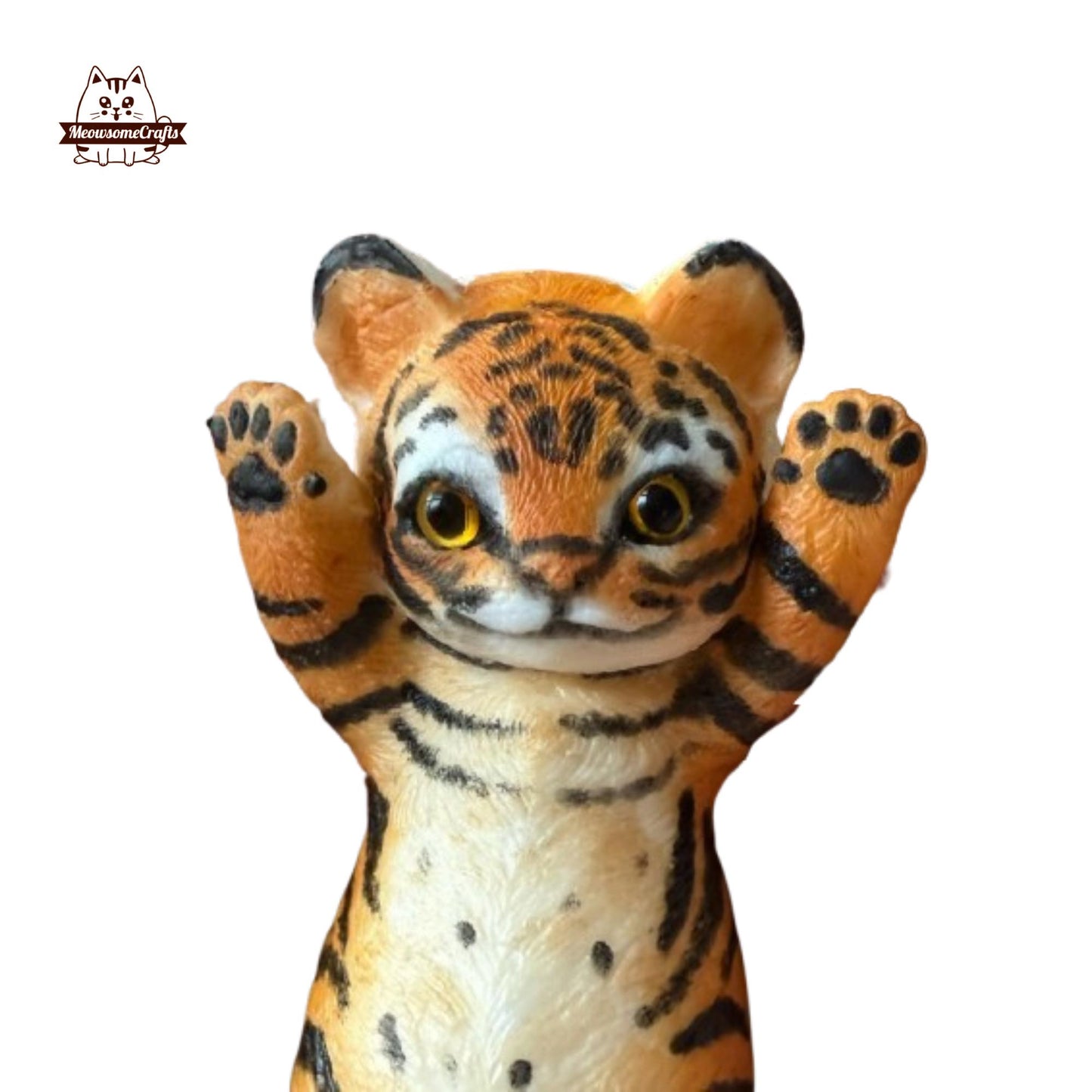 Kawaii Tiger Kitten Cat Laying Squishy Squeezable Stress Relief Sensory Fidget Toy