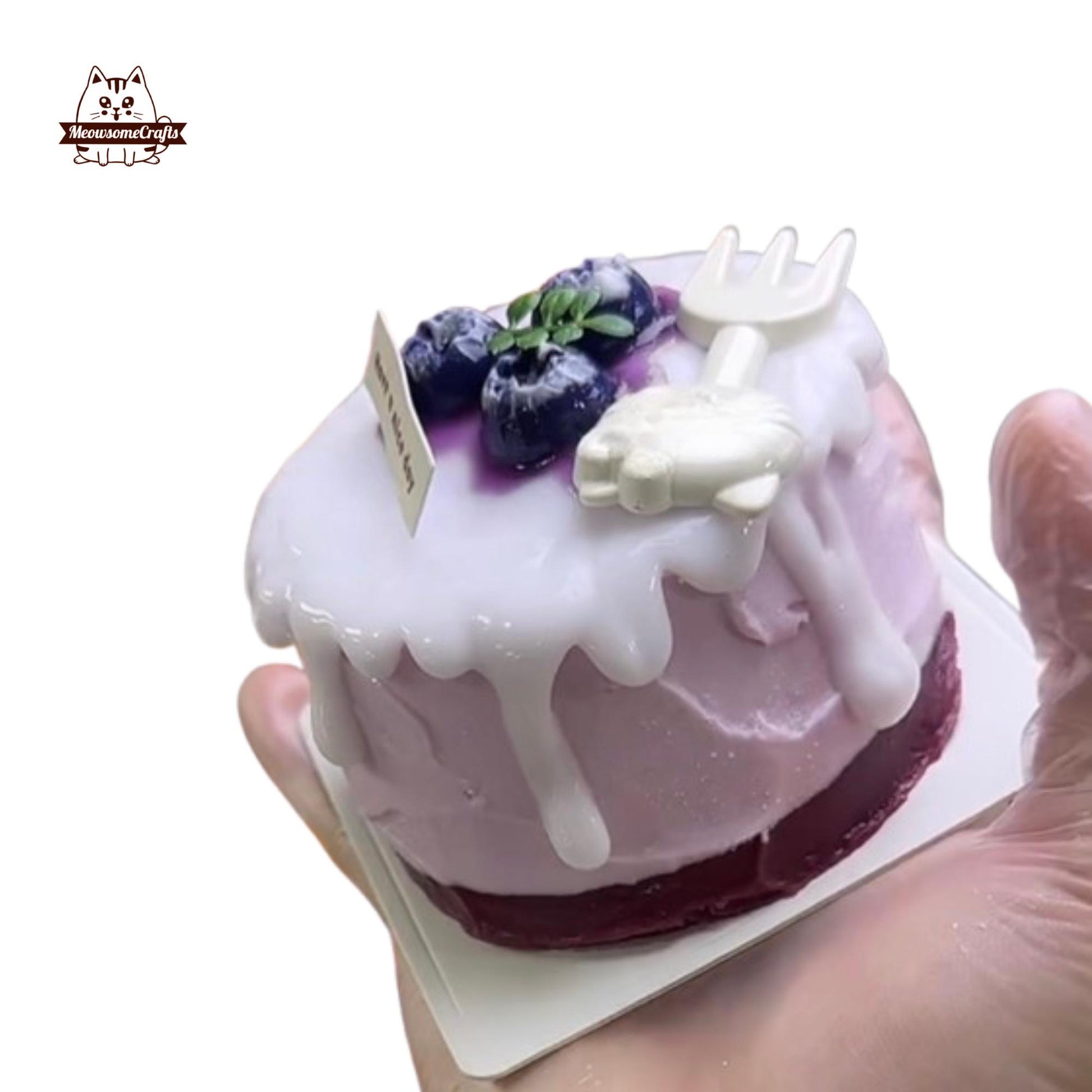 Soft Food Squishy Blueberry Cheese Cake Squeezable Stress Relief Sensory Fidget Toy