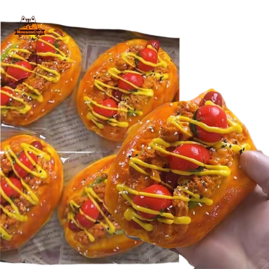 Hot Dog In Bun Tomatoes Food Handmade Squishy Fidget Toy