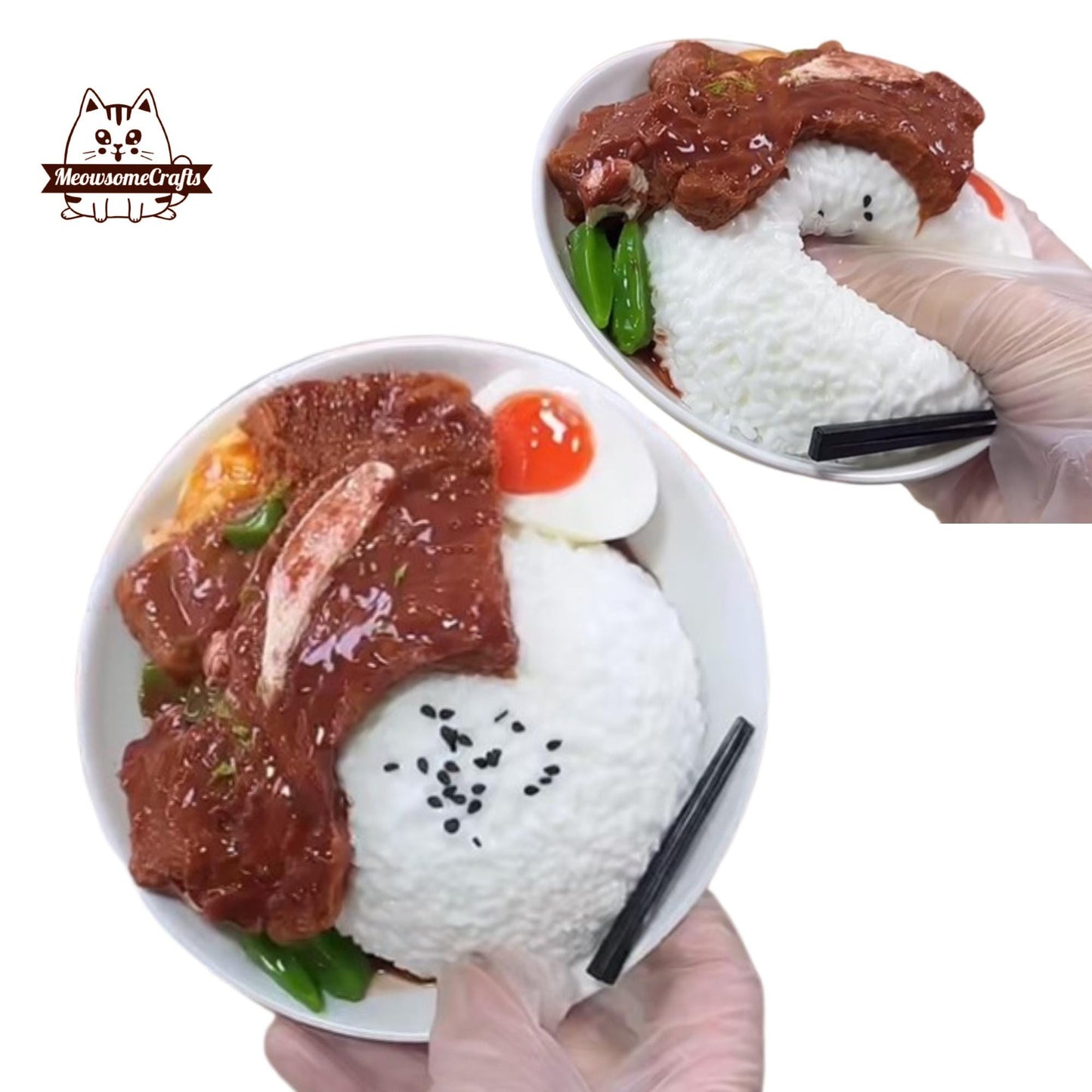 Korean BBQ Ribs Rice Food Handmade Squishy Fidget Toy