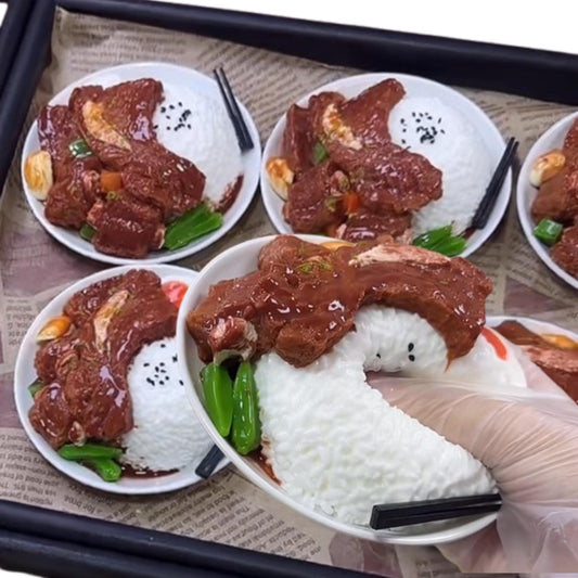 Korean BBQ Ribs Rice Food Handmade Squishy Fidget Toy