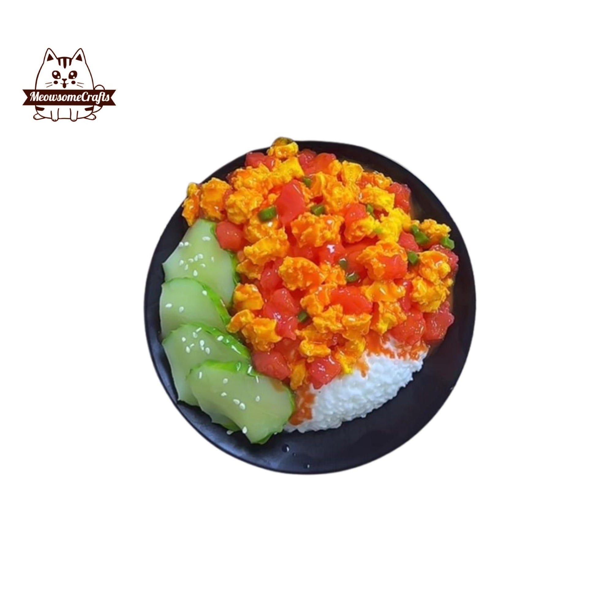 Tomato Scrambled Egg Rice Food Handmade Squishy Fidget Toy