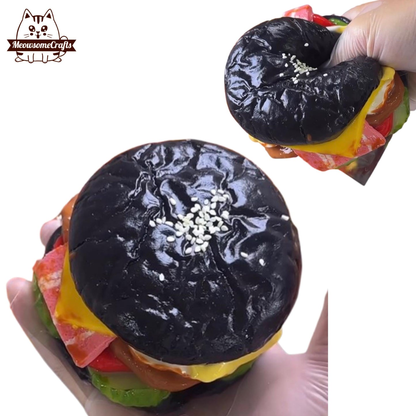 Cheese Hamburger Food Taba Squishy Stress Relief Sensory Quiet fidget Toy