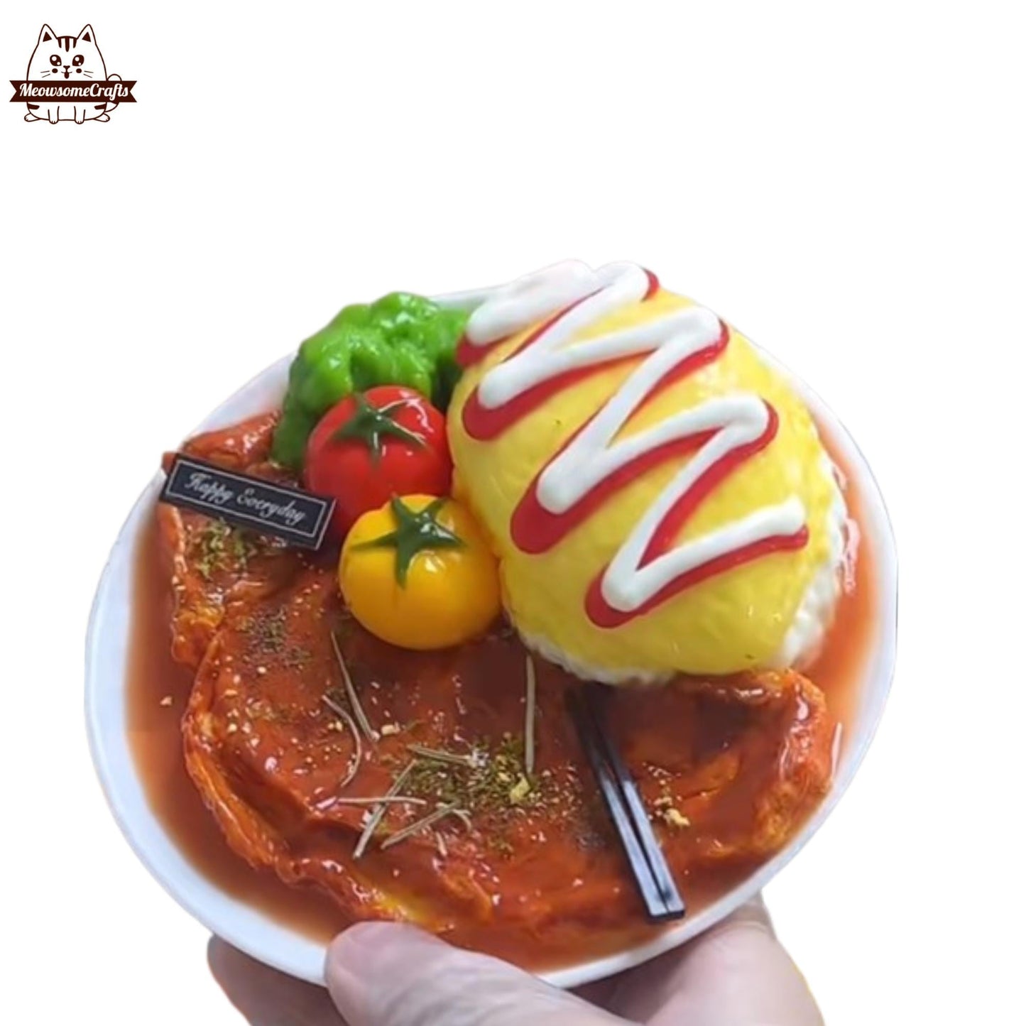 Pork Chop Omurice Food Taba Squishy Stress Relief Sensory Stress Relief Toy