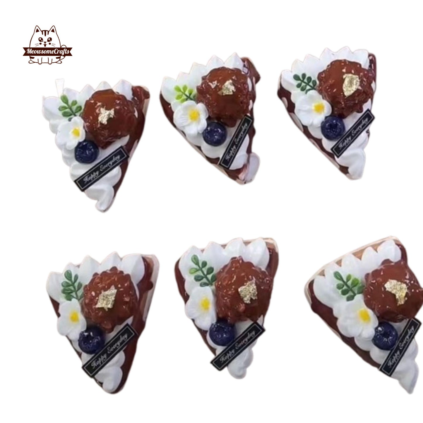 Kawaii Slice of Chocolate Cake Food Squishy Squeezable Stress Relief Fidget Toy