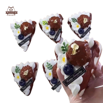 Kawaii Slice of Chocolate Cake Food Squishy Squeezable Stress Relief Fidget Toy