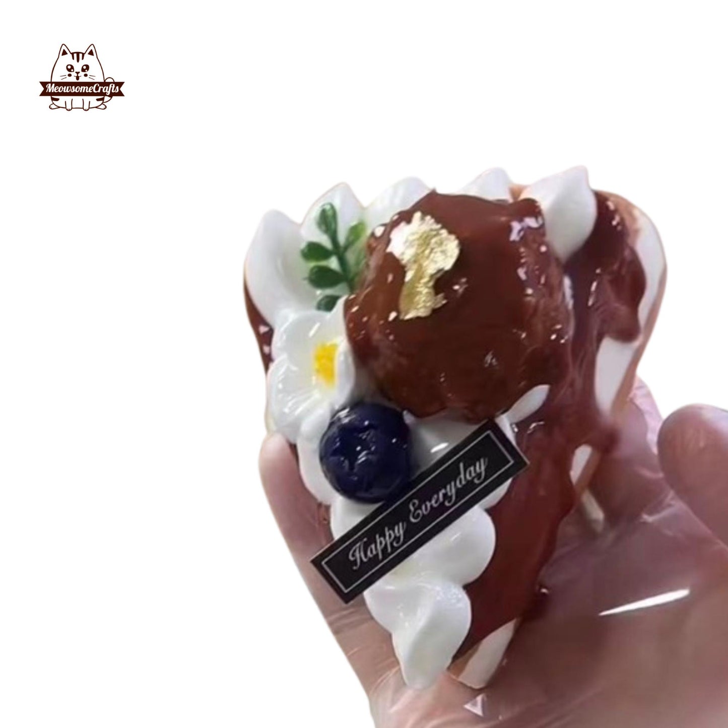 Kawaii Slice of Chocolate Cake Food Squishy Squeezable Stress Relief Fidget Toy