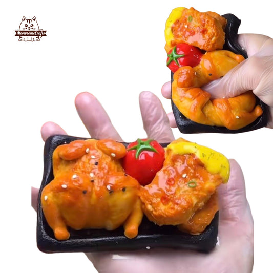 Realistic Roast Chicken Food Taba Squishy Squeezable Stress Relief Fidget Toy
