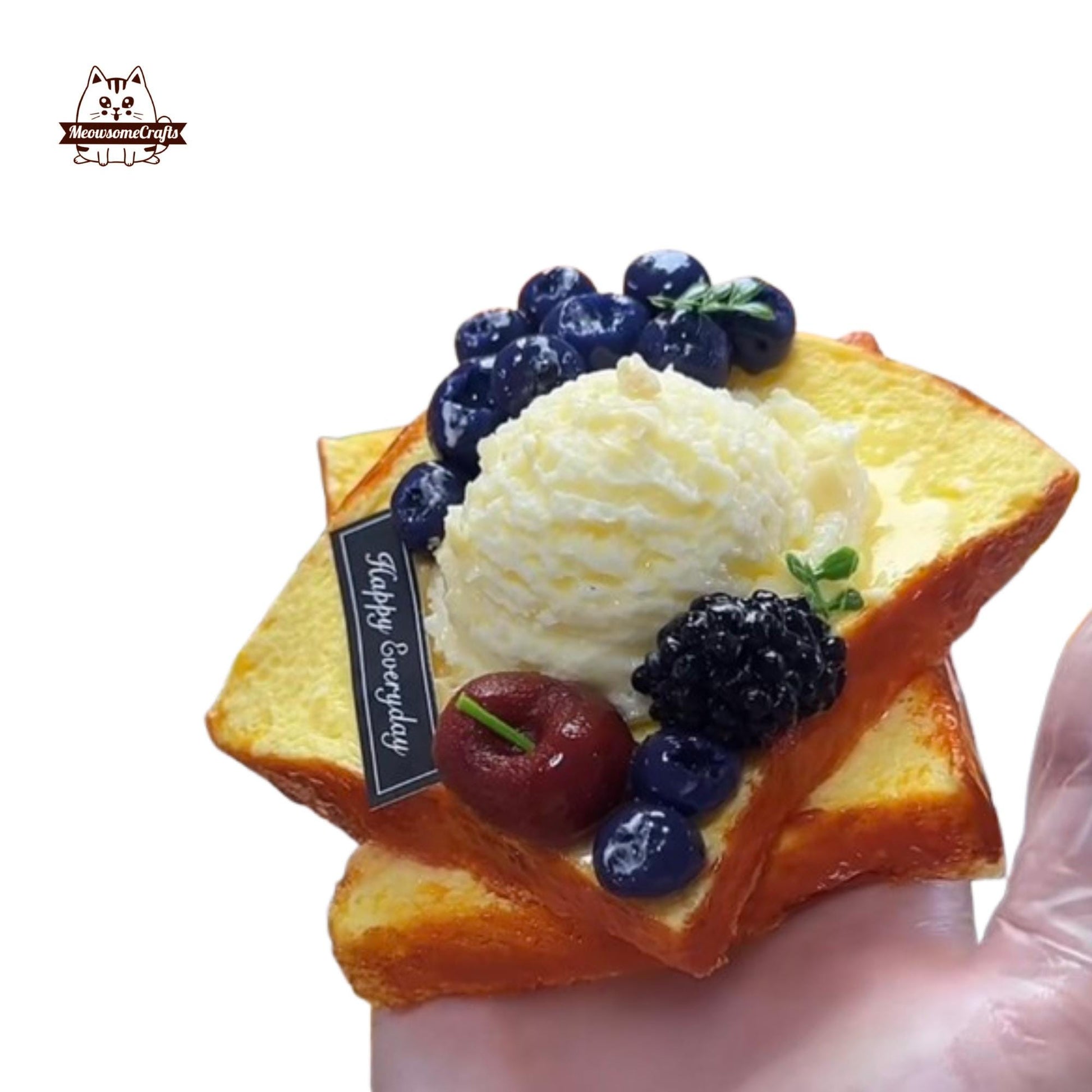 Soft Ice Cream Scroop Toast Food Taba Squishy Squeezable Stress Relief Fidget Toy