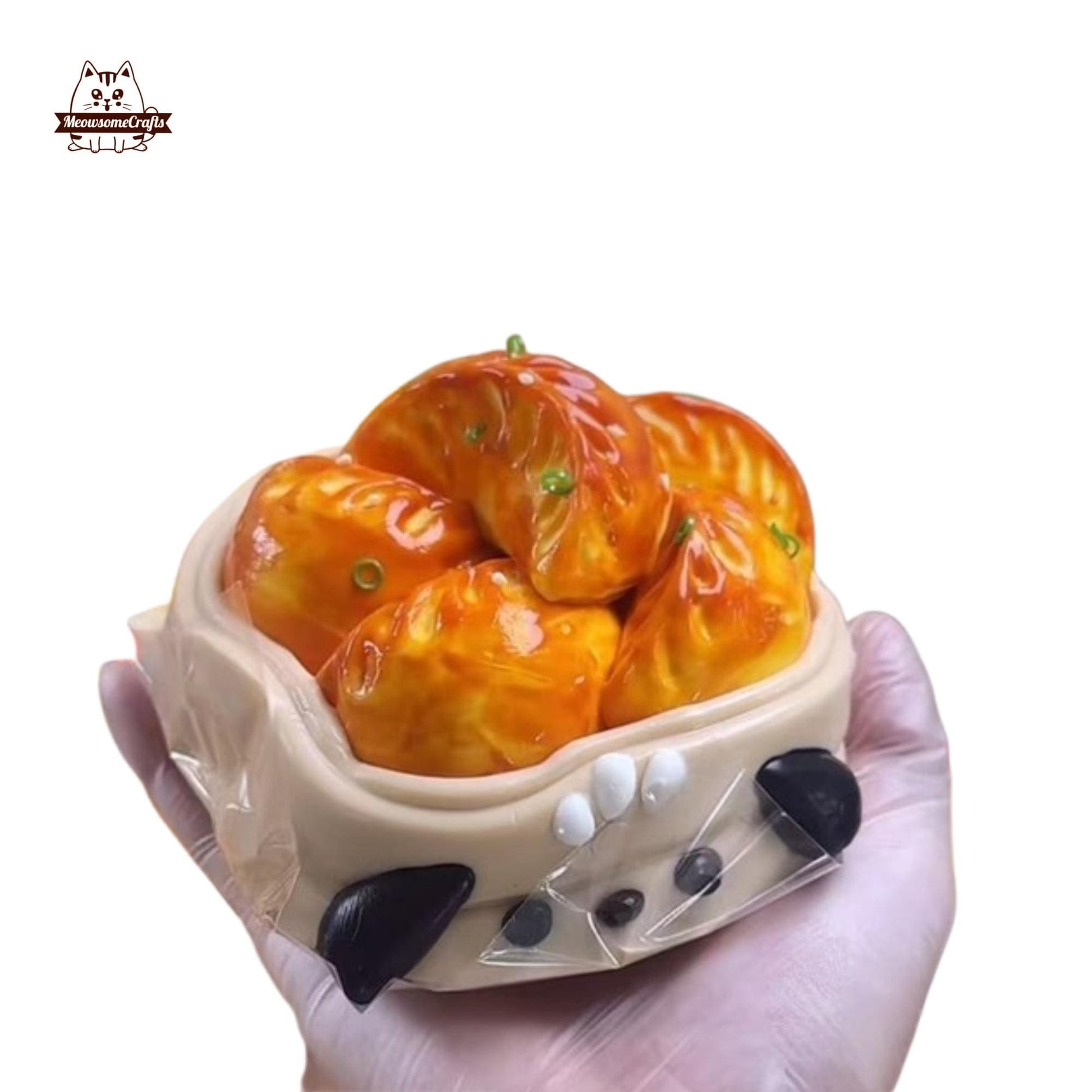 Realistic Dumplings Food Squishy Toy Squeezable Stress Relief Sensory Fidget Toy