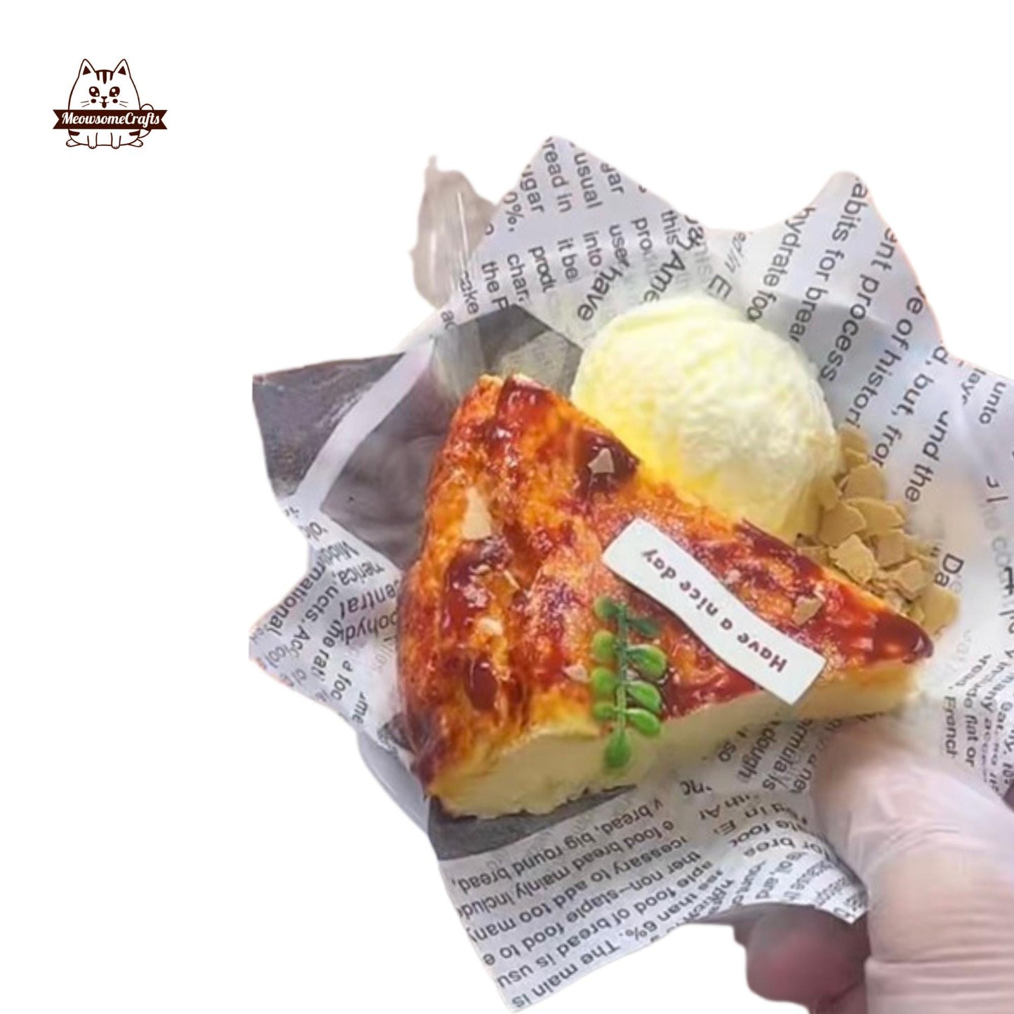 Basque Burnt Cheesecake Food Taba Squishy Squeezable Stress Relief Sensory Fidget Toy