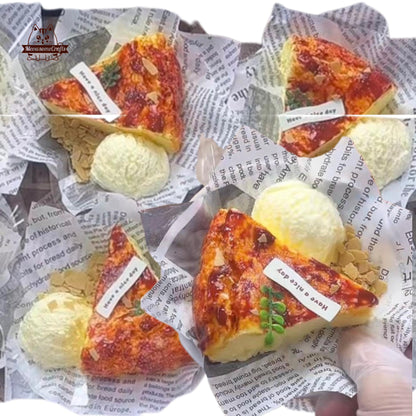 Basque Burnt Cheesecake Food Taba Squishy Squeezable Stress Relief Sensory Fidget Toy