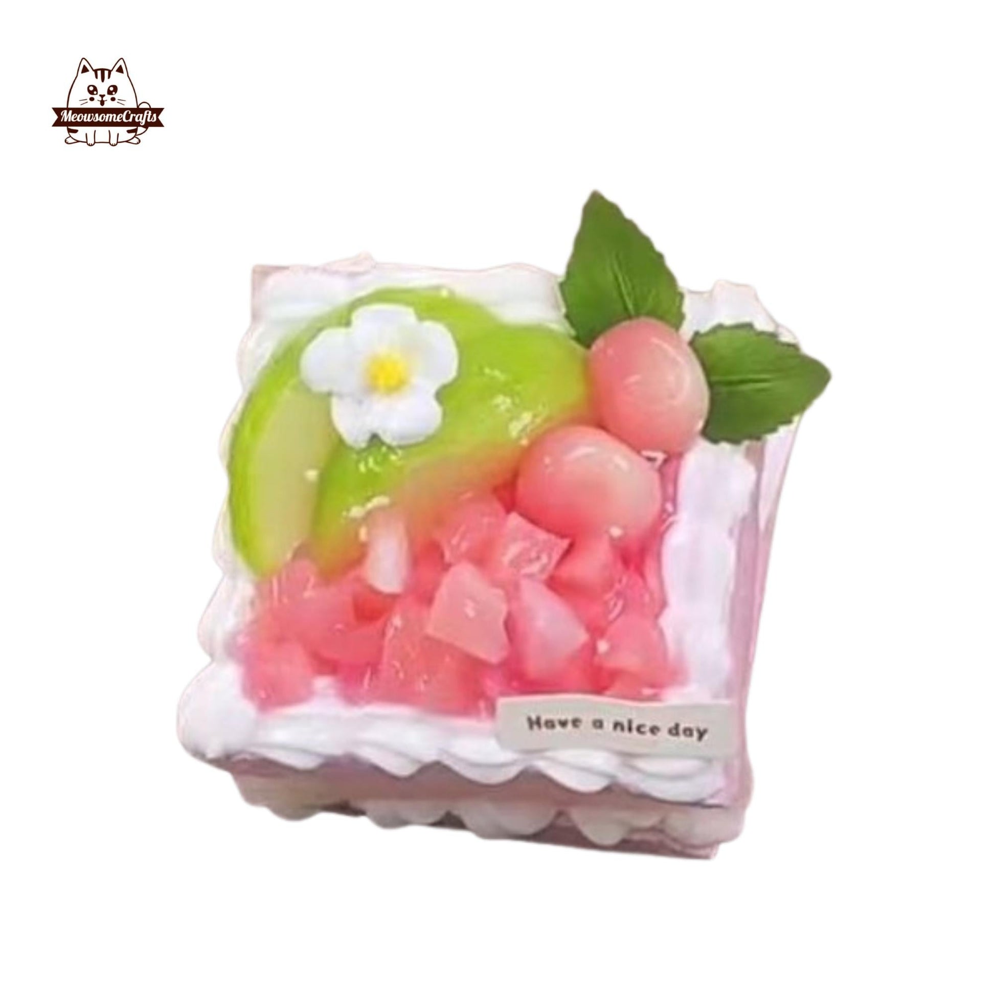 Peach Cream Cake Food Taba Squishy Squeezable Stress Relief Sensory Fidget Toy